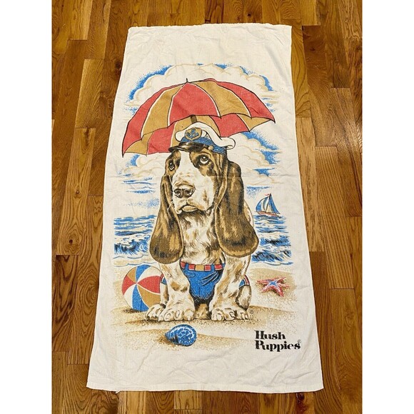 Vintage, Super Clean, Cannon Hush Puppies Beach Bath USA Basset Hound Towel - Picture 2 of 3